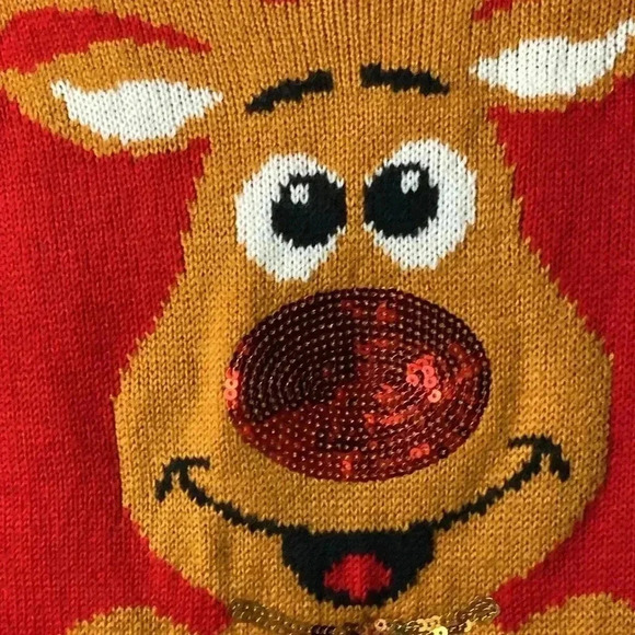 NO BOUNDARIES WO JR SIZE 7/9  CHRISTMAS SWEATER TOO CUTE TO BE NAUGHTY - Picture 4 of 8